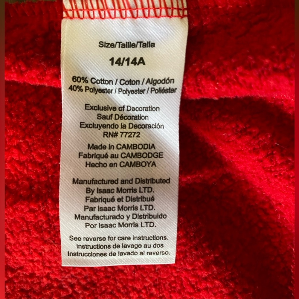 SOLD - NWOT Disney Festive Red and Gold Minnie Mouse Crewneck Sweatshirt Youth - Picture 5 of 6